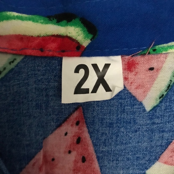 NWOT Watermelon Print Polo Dress 2X Pocket Half Button Up Collar Short Sleeve - Picture 6 of 6